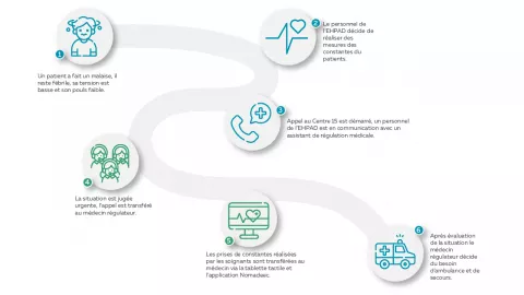 Schéma Régulation médicale en EHPAD